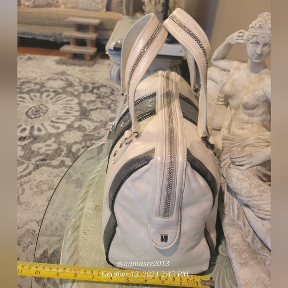 L.A.M.B. by Gwen Stefani Leather Frosted Satchel Luxury Designer Handbag #544 - Picture 10 of 15